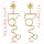 E-4548 Unique Gold Silver Alloy Geometric Shape Long Drop Earrings for Women Bohemian Party Anniversary Jewelry