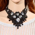 N-1637 Gothic&Punk Personality Crystal Rhinestone Choker  Necklace Ribbon Chain Sweater  Necklaces