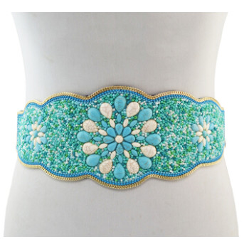N-7041 Fashion Turquoise Beads Statement Waist Belly Chains for Women Bohemian Party Jewelry