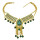 N-7039 Bohemian Statement Necklace Gold Plated Chain Beaded Tassels Pendant Fringe Necklcace