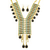N-7040 Bohemian Golden  Gold Plated Chain Resins Beads Crystal Pendant Necklace Earring sets Women's Wedding Gift