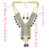 N-7040 Bohemian Golden  Gold Plated Chain Resins Beads Crystal Pendant Necklace Earring sets Women's Wedding Gift