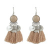 E-4552 Bohemia Tassel Thread Drop Earrings Silver Hook Earring