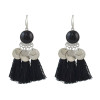 E-4552 Bohemia Tassel Thread Drop Earrings Silver Hook Earring