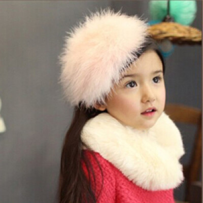F-0482 Children Handmade Woolen Plush  Feather Cute Hairband Headband Hair Jewelry