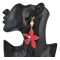 E-4553 6 Colors Flower Shape Acrylic Metal Pearl Drop Earrings for Women Bohemian Party Jewelry