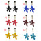 E-4553 6 Colors Flower Shape Acrylic Metal Pearl Drop Earrings for Women Bohemian Party Jewelry