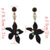 E-4553 6 Colors Flower Shape Acrylic Metal Pearl Drop Earrings for Women Bohemian Party Jewelry