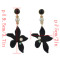 E-4553 6 Colors Flower Shape Acrylic Metal Pearl Drop Earrings for Women Bohemian Party Jewelry