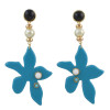 E-4553 6 Colors Flower Shape Acrylic Metal Pearl Drop Earrings for Women Bohemian Party Jewelry