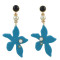 E-4553 6 Colors Flower Shape Acrylic Metal Pearl Drop Earrings for Women Bohemian Party Jewelry
