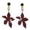 E-4553 6 Colors Flower Shape Acrylic Metal Pearl Drop Earrings for Women Bohemian Party Jewelry