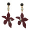 E-4553 6 Colors Flower Shape Acrylic Metal Pearl Drop Earrings for Women Bohemian Party Jewelry