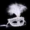 N-7046 New Gold Plated Gothic Silk Needle Lace Chain Hollow Out Crystal Rhinestone feather Mask