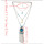 N-5799 Bohemian Multilayers Silver Metal Turquoise Crystal Pendant Necklaces for Women Party Wedding Jewelry