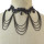 N-1600 New Gothic Vintage Style Black Lace Flower acrylic drop tassels Choker Necklace adjustable