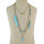 N-5798 Trendy Long Gold-Plated Chain Turquoise Women Tassel Necklace