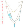 N-5798 Trendy Long Gold-Plated Chain Turquoise Women Tassel Necklace