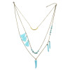 N-5798 Trendy Long Gold-Plated Chain Turquoise Women Tassel Necklace