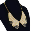 N-1532 Fashion Gold Chain Flower Pearl Choker Necklace