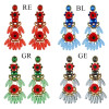 E-4556 4 Colors Fashion Resin Beads Flower Shape Long Drop Earrings for Women Lady Wedding Party Jewelry