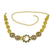 N-7047 *  Indian Style 14K Gold Plated Metal Crystal Flower Turquoise Belly Chains Dancing Summer Beach Sexy Body Jewelry