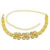 N-7047 *  Indian Style 14K Gold Plated Metal Crystal Flower Turquoise Belly Chains Dancing Summer Beach Sexy Body Jewelry