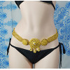 N-7047 *  Indian Style 14K Gold Plated Metal Crystal Flower Turquoise Belly Chains Dancing Summer Beach Sexy Body Jewelry