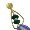E-4558 Trendy Designed  Irregular Frame Gold-Plated Dangle Earrings