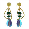 E-4558 Trendy Designed  Irregular Frame Gold-Plated Dangle Earrings