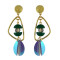 E-4558 Trendy Designed  Irregular Frame Gold-Plated Dangle Earrings