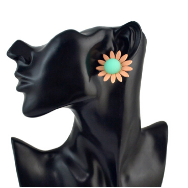 E-4560 4 Colors Trendy Acrylic Flower Shaped Stud Earrings for Women Bridal Party Jewelry Gift