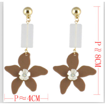 E-4559 3 Colors Trendy Acrylic Flower Shaped Stud Earrings for Women Bridal Party Jewelry Gift