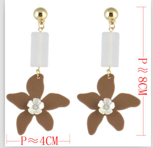 E-4559 3 Colors Trendy Acrylic Flower Shaped Stud Earrings for Women Bridal Party Jewelry Gift