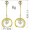 E-4563 3 Colors Fashion Gold Metal Pearl Long Drop Earrings for Women Bridal Wedding Party Jewelry