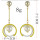 E-4563 3 Colors Fashion Gold Metal Pearl Long Drop Earrings for Women Bridal Wedding Party Jewelry