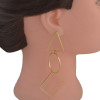 E-4566 2 Colors Fashion Gold Silver Metal Geometric Long Drop Earrings for Women Bridal Wedding Party Jewelry