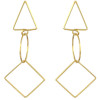E-4566 2 Colors Fashion Gold Silver Metal Geometric Long Drop Earrings for Women Bridal Wedding Party Jewelry