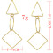 E-4566 2 Colors Fashion Gold Silver Metal Geometric Long Drop Earrings for Women Bridal Wedding Party Jewelry