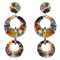 E-4569 4 Colors Fashion Geometric Circles Rounds Long Drop Earrings for Women Bridal Wedding Party Jewelry
