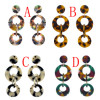 E-4569 4 Colors Fashion Geometric Circles Rounds Long Drop Earrings for Women Bridal Wedding Party Jewelry
