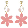 E-4567 Fashion Flower Pearl Long Drop Dangle Earrings for Women Wedding Bridal Ear Jewelry