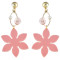 E-4567 Fashion Flower Pearl Long Drop Dangle Earrings for Women Wedding Bridal Ear Jewelry