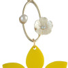 E-4567 Fashion Flower Pearl Long Drop Dangle Earrings for Women Wedding Bridal Ear Jewelry