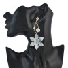 E-4567 Fashion Flower Pearl Long Drop Dangle Earrings for Women Wedding Bridal Ear Jewelry