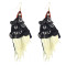 E-4565 Fashion Handmade Black Sequins Drop Beaded Big Drop Earrings