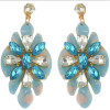 E-4570 Trendy Women Flower Shape Acrylic Crystal Statement Earrings Party Jewelry Gift