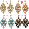E-4570 Trendy Women Flower Shape Acrylic Crystal Statement Earrings Party Jewelry Gift