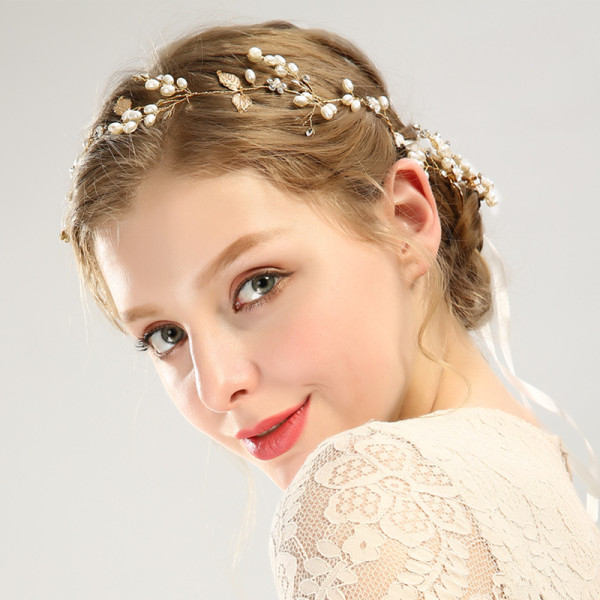 F-0471 4Pieces/set New  Fashion Gold Plated Alloy Pearl Crystal Rhinestone Hairclip  Handmade Hair Accessory Jewelry