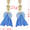 E-4571 Fashion Acrylic Flower Long Drop Dangle Earrings for Women Wedding Bridal Ear Jewelry